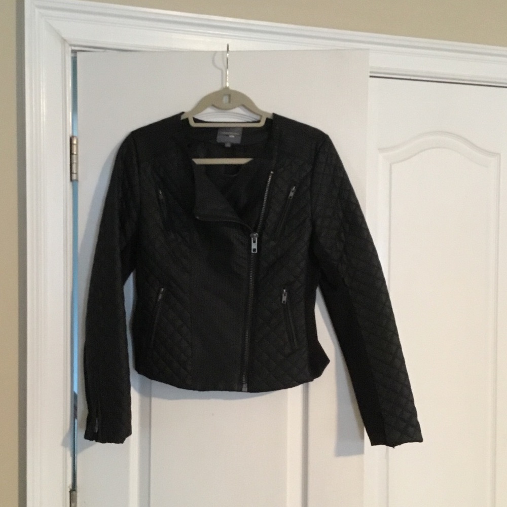 Catherine Malandrino Black Quilted Moto Jacket